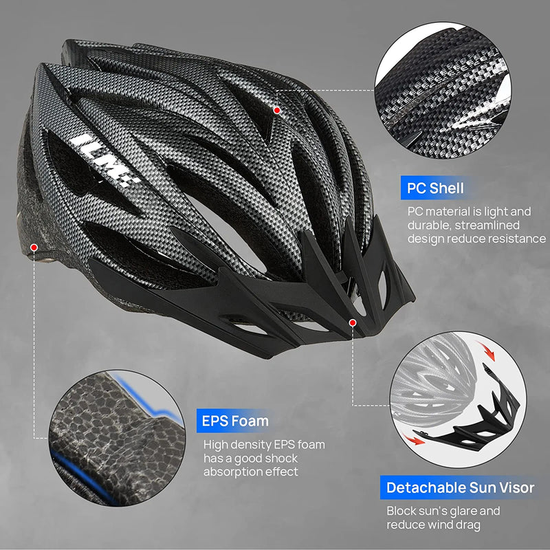 ILM Lightweight Bike Helmet, Bicycle Helmet for Adult Men & Women, Kids Youth Toddler Mountain Road Cycling Helmets with Dial Fit Adjustment Model B2-21