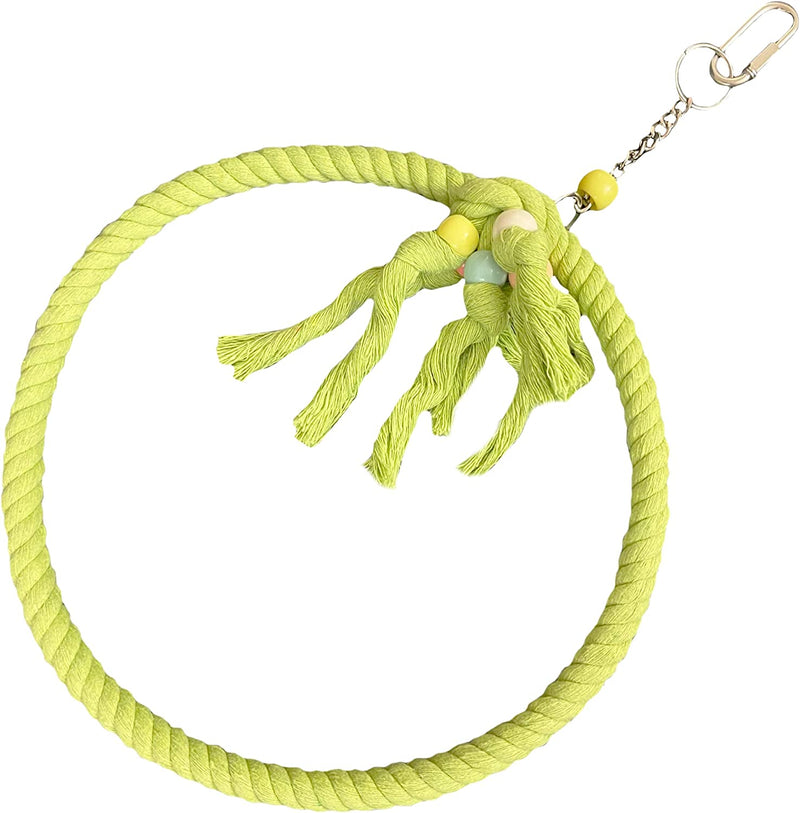 SIMENA Cotton Rope Bird Swing for Bird Cage, Hanging Bird Perch Parrot Toys, Bird Cage Accessories for Medium to Large Birds Including Parakeets, Cockatiels, Conures, Etc. (Large (9.5" Green) Animals & Pet Supplies > Pet Supplies > Bird Supplies > Bird Toys SIMENA   