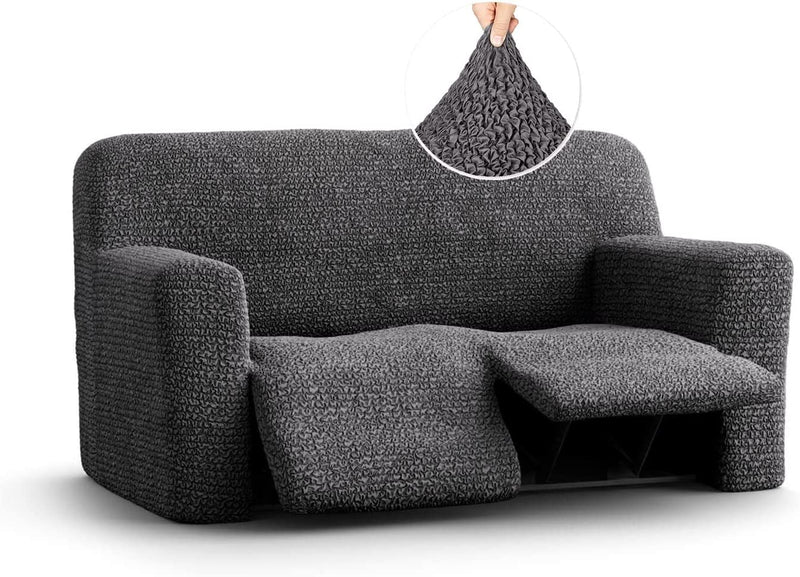 Recliner Sofa Cover - Reclining Couch Slipcover - Soft Polyester Fabric Slipcover - 1-Piece Form Fit Stretch Furniture Protector - Microfibra Collection - Silver Grey (Couch Cover) Home & Garden > Decor > Chair & Sofa Cushions PAULATO BY GA.I.CO. Dark Grey Reclining Loveseat 