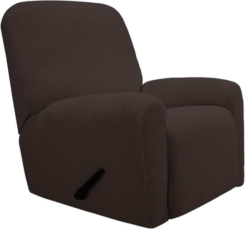 Purefit Stretch Recliner Sofa Slipcover with Pocket with Pocket – Spandex Jacquard Non Slip Soft Couch Sofa Cover, Washable Furniture Protector with Elastic Bottom for Kids (Recliner, Chocolate) Home & Garden > Decor > Chair & Sofa Cushions PureFit Chocolate  