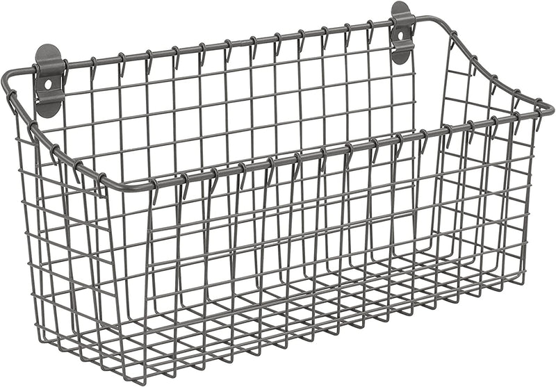 Spectrum Diversified Vintage Wall Mount Storage Basket, X-Large (Pack of 1), Industrial Gray Home & Garden > Household Supplies > Storage & Organization Spectrum Diversified Industrial Gray Pack of 1 X-Large (Pack of 1)