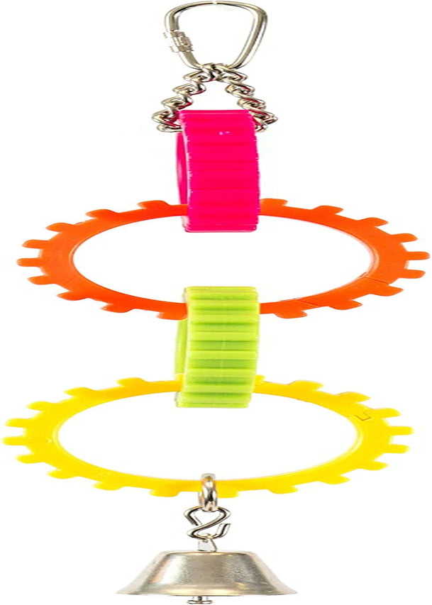 Penn-Plax Multicolored Gear Rings Bird Toy with Metal Bell – Great for Parakeets, Cockatiels, Lovebirds, Parrotlets, Conures, and Other Small to Medium Birds Animals & Pet Supplies > Pet Supplies > Bird Supplies > Bird Toys Penn Plax, INC.   