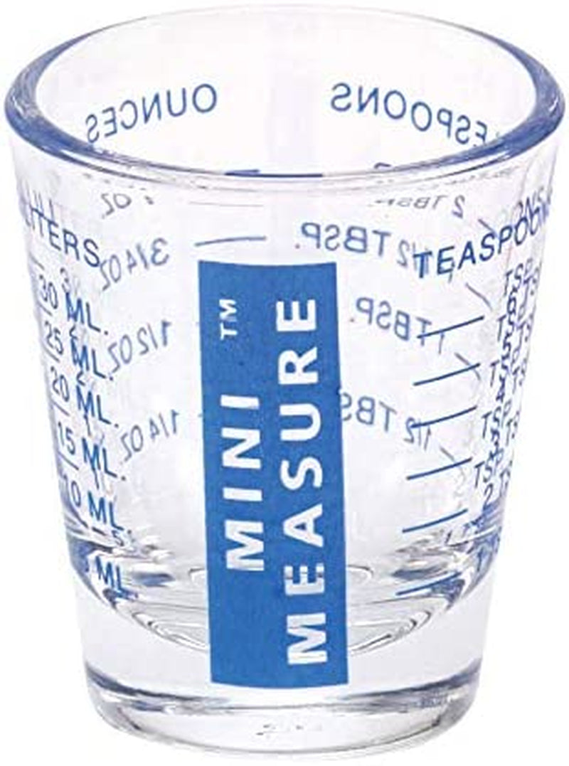 Kolder Mini Measure Heavy Glass, 20-Incremental Measurements Multi-Purpose Liquid and Dry Measuring Shot Glass, Red and Blue, Set of 2 Home & Garden > Kitchen & Dining > Barware Harold Import Company, Inc.   