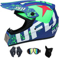 Mountain Motorcycle Motocross Helmet DOT Certified Dirt Bike Downhill Full Face Motorbike Helmet with Goggles Gloves Mask Off-Road Four Wheeler Bike Crash Helmet for Adult Men Women Sporting Goods > Outdoor Recreation > Cycling > Cycling Apparel & Accessories > Bicycle Helmets CEGLIA B Small 