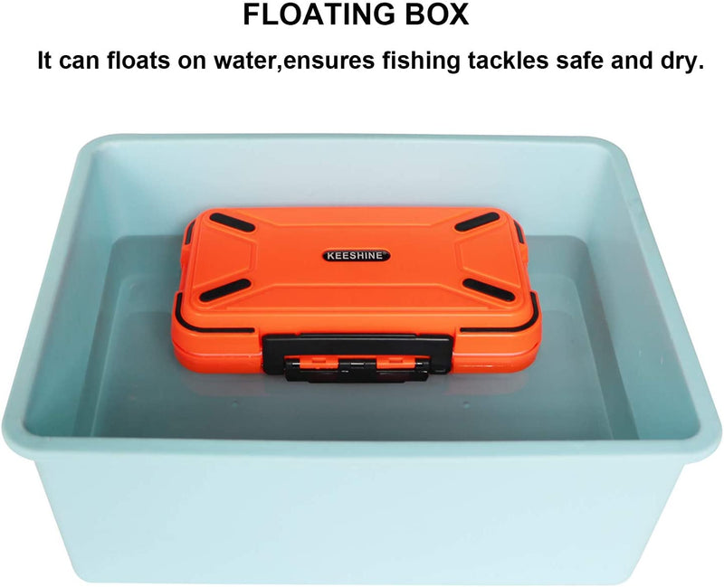 KEESHINE SMALL Fishing Tackle Box, Floating Storage Box, Double-Sided Fishing Lure Box with Adjustable Dividers Storage Jewelry Organizer Making Kit Container for Lure Hook Beads Earring Tool(Orange) Sporting Goods > Outdoor Recreation > Fishing > Fishing Tackle KEESHINE   