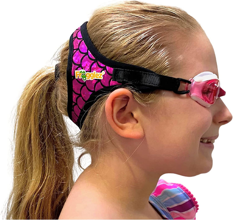 Frogglez Kids Swim Goggles with Pain-Free Strap | Ideal for Ages 3-10 | Leakproof, No Hair Pulling, UV Protection