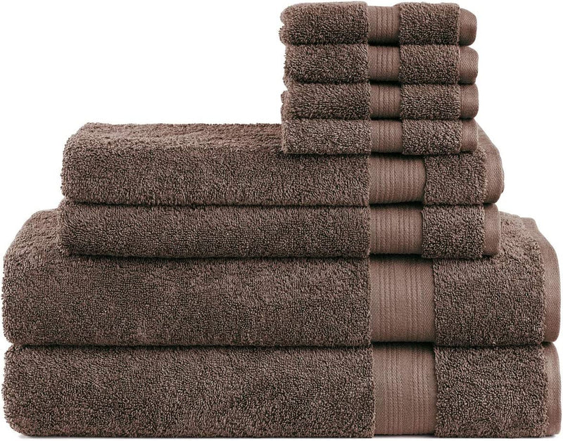 Cotton Cozy 600 GSM 8 Piece Towel Set 100% Cotton Indulgence, Luxury 2 Bath Towels, 2 Hand Towels & 4 Washcloth, Premium Hotel & Spa Quality, Highly Absorbent, Classic American Construction, Navy Blue Home & Garden > Linens & Bedding > Towels Cotton Cozy Chocolate Brown 8 Piece Towel Set 