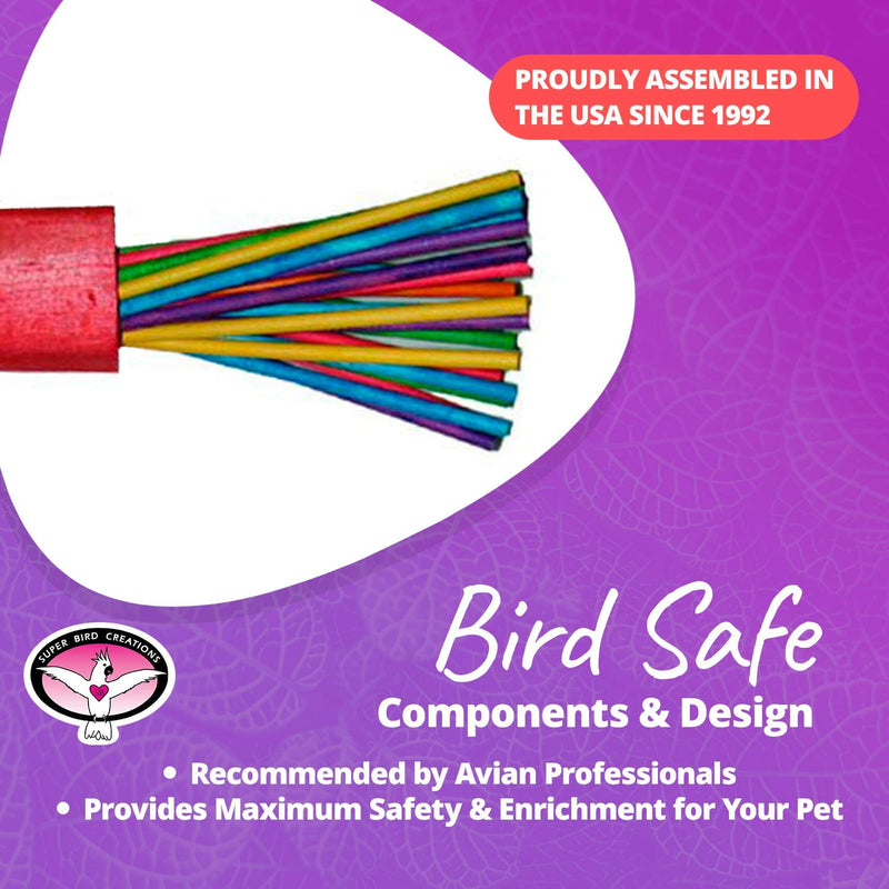 Super Bird Creations SB301 Chewable Paper Party Bird Toy with Colorful Lollipop Sticks, Large Size, 6.5” X 1.5” X 1.5”,Varies Animals & Pet Supplies > Pet Supplies > Bird Supplies > Bird Toys Super Bird Creations   