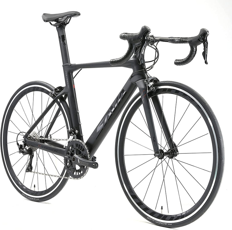 SAVADECK Carbon Road Bike, Windwar5.0 Carbon Fiber Frame 700C Racing Bicycle with Shimano 105 22 Speed Groupset Ultra-Light Bicycle Sporting Goods > Outdoor Recreation > Cycling > Bicycles SAVADECK New Black 51cm 
