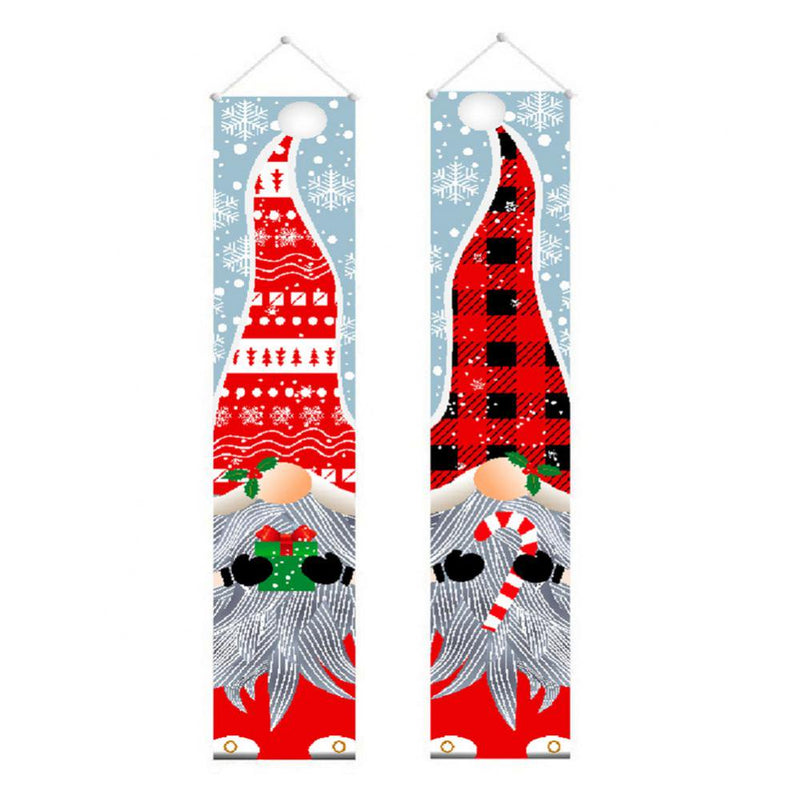 Outdoor Christmas Decorations - Gnomes Porch Sign Banners Hanging Decorations - Xmas Holiday Decor for outside Indoor Yard Home Front Door Garage Wall