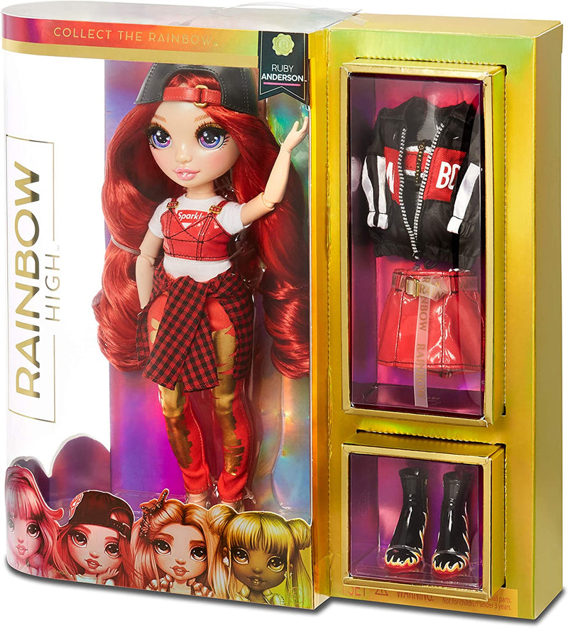 Rainbow High Ruby Anderson - Red Clothes Fashion Doll with 2 Complete Mix & Match Outfits and Accessories, Toys for Kids 6 to 12 Years Old Sporting Goods > Outdoor Recreation > Winter Sports & Activities Rainbow High   