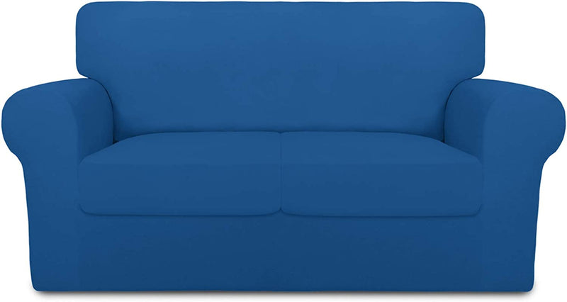 Purefit 4 Pieces Super Stretch Chair Couch Cover for 3 Cushion Slipcover – Spandex Non Slip Soft Sofa Cover for Kids, Pets, Washable Furniture Protector (Sofa, Brown) Home & Garden > Decor > Chair & Sofa Cushions PureFit Classic Blue Medium 