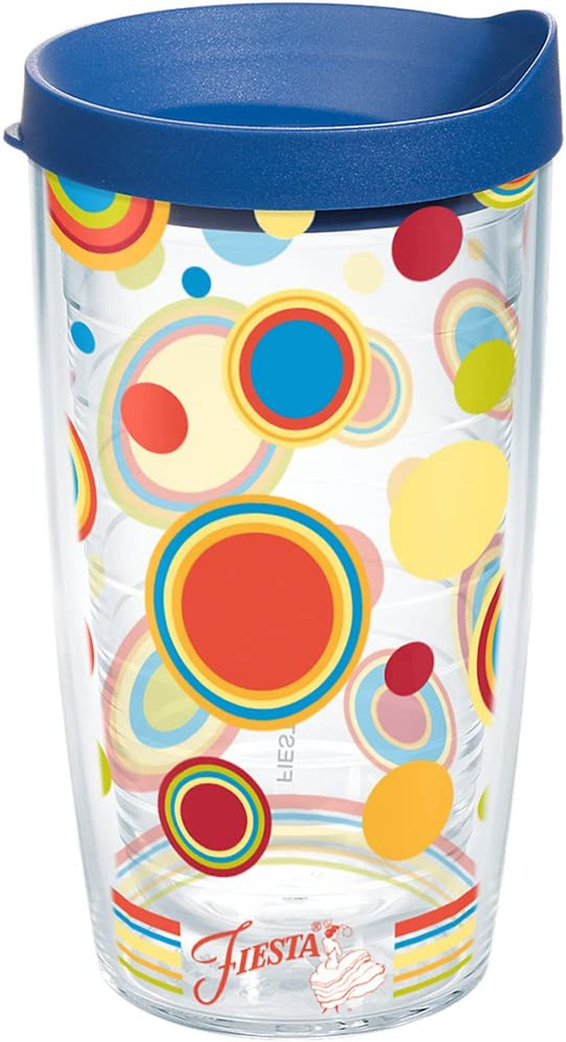 Tervis Made in USA Double Walled Fiesta Insulated Tumbler Cup Keeps Drinks Cold & Hot, 16Oz - 4Pk, Poppy Dots Home & Garden > Kitchen & Dining > Tableware > Drinkware Tervis Classic - Lidded 16oz 