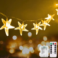 Echosari 13.2Ft 40 LED Battery Powered Fairy String Light,Five-Pointed Star String Lights for Chrismas, Party, Wedding, New Year, Garden Décor (Multi-Color) Home & Garden > Lighting > Light Ropes & Strings echosari 30L Starfish  