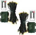Echosari [2 Pack] Battery Operated Christmas Lights 16Ft Green Wire 50 LED Fairy String Light with Remote, Timer, 8 Modes, Dimmable for Indoor Outdoor Xmas Tree Wedding Party Decoration (Warm White) Home & Garden > Lighting > Light Ropes & Strings echosari Warm White  