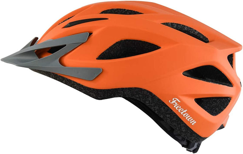 Freetown Revlr Bike Helmet | Secure, Dial Fit, EPS, Impact Protection, 23 Vents, Fidloc Magnetic Buckles, Integrated Chin Pad | Adults, Commuters, Urban Riders, Solid Colors Sporting Goods > Outdoor Recreation > Cycling > Cycling Apparel & Accessories > Bicycle Helmets Freetown Orange Adult (58-63cm) 