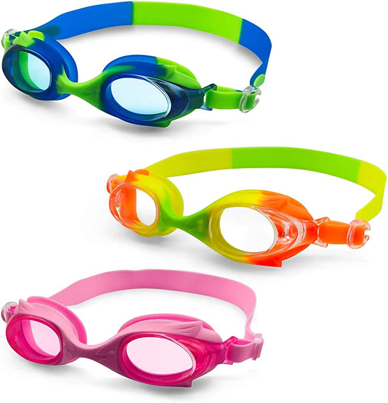 SUMMER SALE !!! Kids Swim Goggles Pack of 3,For Baby Children,Infant,Toddlers,Boys Girls from 2 to 5 Years Old
