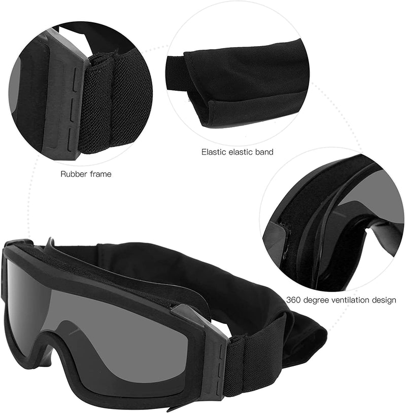 Alomejor Motorcycle Goggles anti Fog Cycling Glasses Dustproof ATV Dirt Bike Windproof Goggles Bike Motocross Glasses Protective Eyewear(Black) Sporting Goods > Outdoor Recreation > Cycling > Cycling Apparel & Accessories Alomejor   