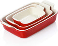 SWEEJAR Porcelain Bakeware Set for Cooking, Ceramic Rectangular Baking Dish Lasagna Pans for Casserole Dish, Cake Dinner, Kitchen, Banquet and Daily Use, 13 X 9.8 Inch(Red) Home & Garden > Kitchen & Dining > Cookware & Bakeware SWEEJAR Red  