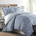 Southshore Fine Living, Inc. Oversized Comforter Bedding Set down Alternative All-Season Warmth, Soft Cozy Farmhouse Bedspread 3-Piece with Two Matching Shams, Infinity Blue, King / California King