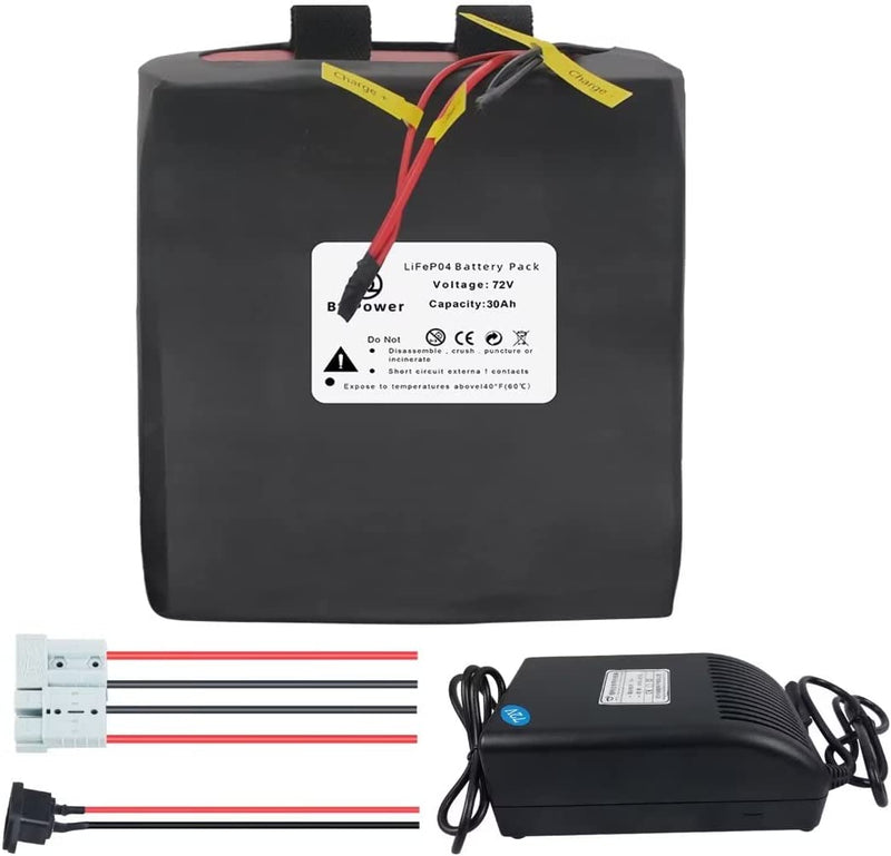 Btrpower Ebike Battery 48V 10AH 18AH 20AH 30AH 50AH Lithium Ion / Lifepo4 Battery Pack with 5A Charger,50A BMS for 300W-3000W Motor Sporting Goods > Outdoor Recreation > Cycling > Bicycles BtrPower 72V 30AH  
