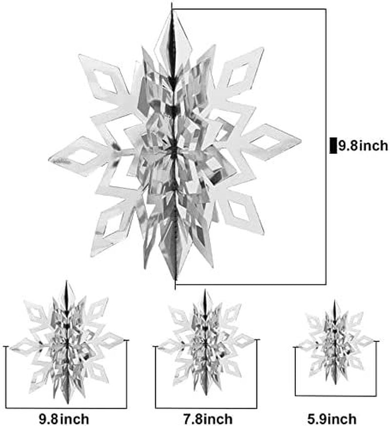 Goodwill 18 PCS Christmas Hanging Snowflake Decorations, 3D White Silver Snowflake Garland for Christmas Winter Wonderland Holiday New Year Party Home Home & Garden > Decor > Seasonal & Holiday Decorations& Garden > Decor > Seasonal & Holiday Decorations Goodwill   