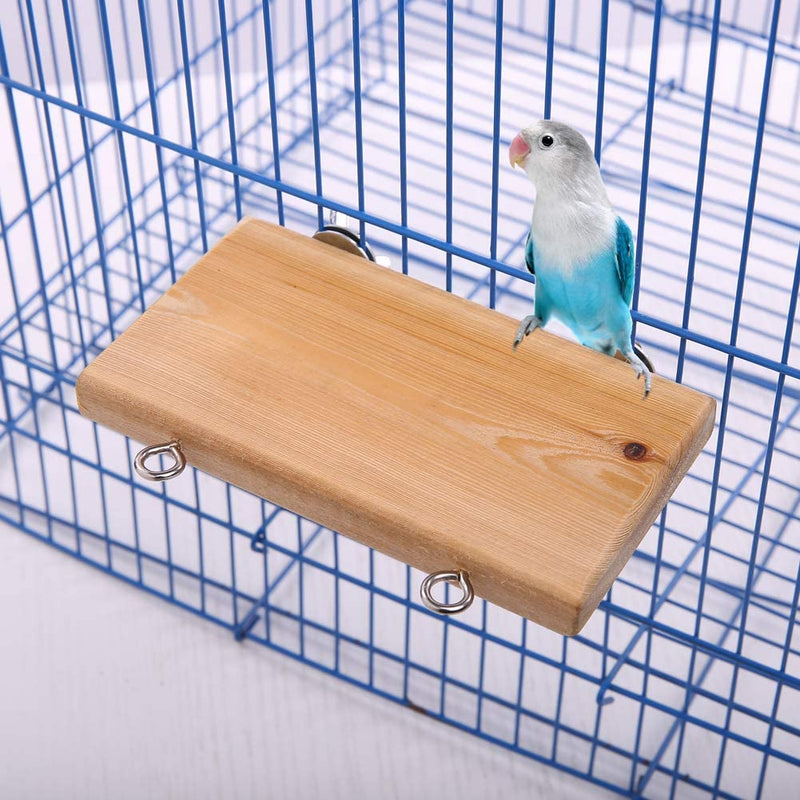 Natural Wood Pet Parrot Perch Stand for Bird Cage，Small Animals Platform Shelf Paw Grinding Stick Wooden Chewing Toys Cage Playpen Accessories，Play Exercise Gym Toys for Parakeet Conure Hamster Mouse Animals & Pet Supplies > Pet Supplies > Bird Supplies QBLEEV   