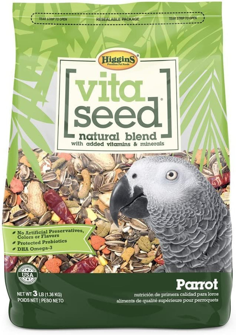 Higgins Vita Seed Natural Parrot Food 3 LB Bag. Fast Delivery by Just Jak'S Pet Market Animals & Pet Supplies > Pet Supplies > Bird Supplies > Bird Food Higgins   