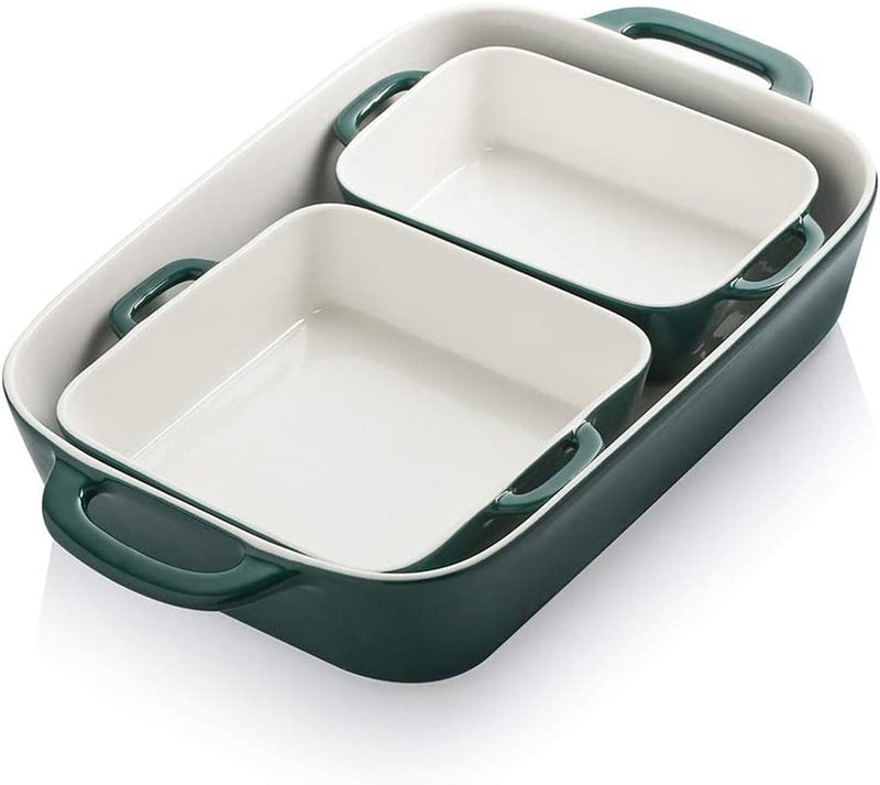 SWEEJAR Ceramic Bakeware Set, Rectangular Baking Dish for Cooking, Kitchen, Cake Dinner, Banquet and Daily Use, 12.8 X 8.9 Inches Porcelain Baking Pans (Navy) Home & Garden > Kitchen & Dining > Cookware & Bakeware SWEEJAR Jade  