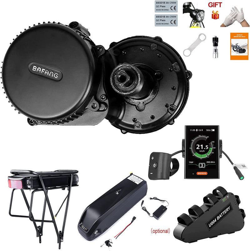BAFANG BBS02 48V 750W Mid Drive Kit with Battery (Optional), 8Fun Bicycle Motor Kit with LCD Display & Chainring, Electric Brushless Bike Motor Motor Para Bicicleta for 68-73Mm BB Sporting Goods > Outdoor Recreation > Cycling > Bicycles BAFANG DPC181 Bluetooth Display 46T+48V 17.5Ah Rear Battery 