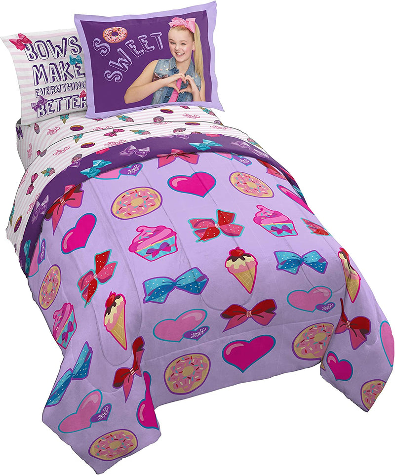 Nickelodeon Jojo Siwa Sweet Life 5 Piece Twin Bed Set - Includes Reversible Comforter & Sheet Set Bedding - Super Soft Fade Resistant Microfiber (Official Nickelodeon Product) Home & Garden > Linens & Bedding > Bedding Jay Franco & Sons, Inc.   