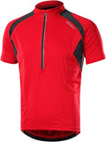BERGRISAR Men'S Half Zipper Cycling Jersey Short Sleeves Bike Bicycle Shirts with Zipper Pocket Quick-Dry Breathable BG060 Sporting Goods > Outdoor Recreation > Cycling > Cycling Apparel & Accessories BERGRISAR Red Large 