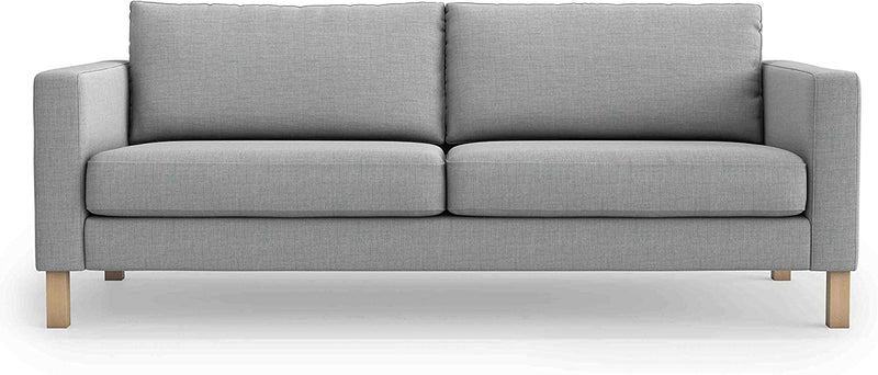 MASTERS of COVERS Thick Polyester Material Snug Fit Karlstad 3 Seat (Not 2 Seat) Sofa Cover Slipcover for the IKEA Karlstad Three Seat Slipcover Replacement-Light Grey (Length:80'')