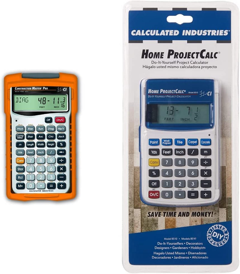Calculated Industries 4065 Construction Master Pro Advanced Construction Math Feet-Inch-Fraction Calculator for Contractors, Estimators, Builders, Framers, Remodelers, Renovators and Carpenters Sporting Goods > Outdoor Recreation > Fishing > Fishing Rods Calculated Industries Handheld Calculator + Calculator, White 
