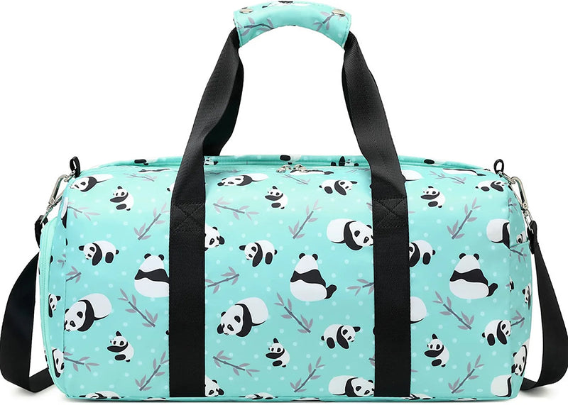 Girls Dance Duffle Bag，Gymnastics Sports Bag for Girls, Kids Small Overnight Weekender Carry on Travel Bag with Shoe Compartment and Wet Pocket Panda Home & Garden > Household Supplies > Storage & Organization Octsky   