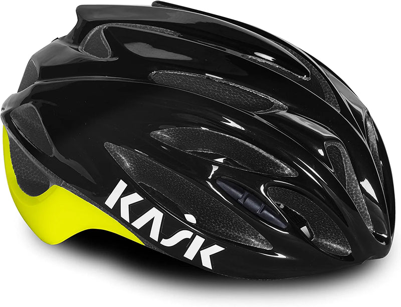 Kask Rapido Road Cycling Helmet Sporting Goods > Outdoor Recreation > Cycling > Cycling Apparel & Accessories > Bicycle Helmets Kask Black/Yellow Fluo Medium 