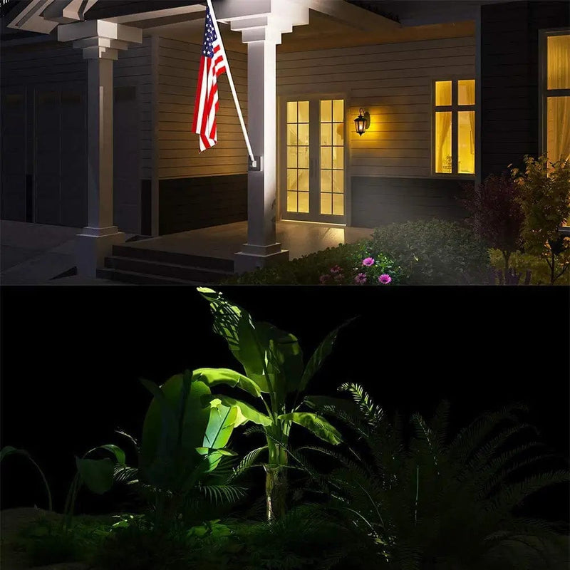 EDISHINE LED Outdoor Spotlight Waterproof, Dusk to Dawn Spot Lights Outdoor, 120V 12W 1200LM 4000K Plug in Landscape Light for Outdoor Decorations, Flag, Trees, 3 FT Extension Cord, 2 Pack