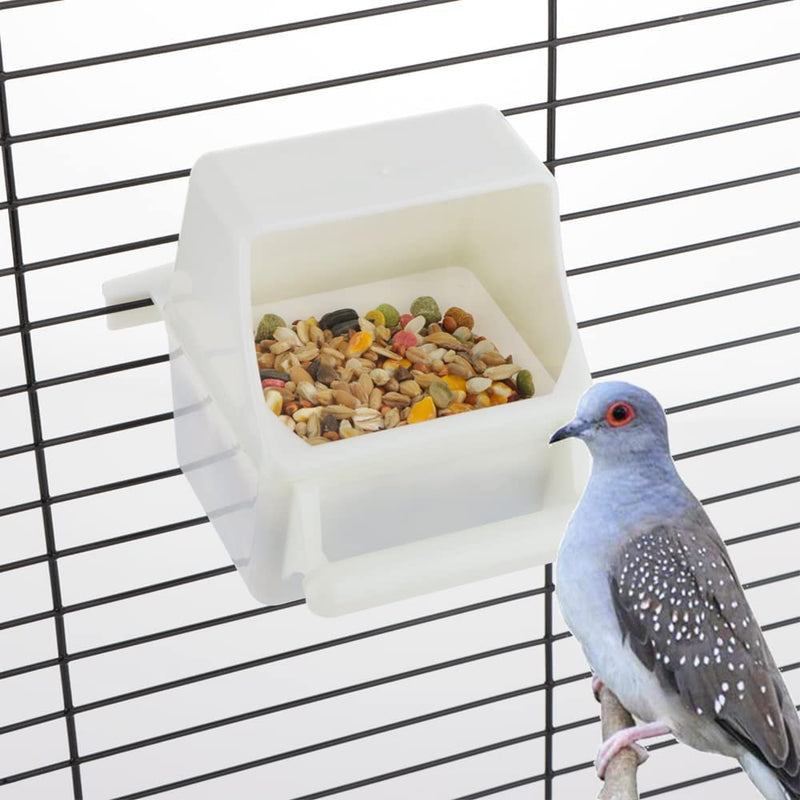 2 Pcs Small Bird Slot Feeder No Mess Cage Hanging Feeder Cup Plastic Food & Water Dispenser Bowl