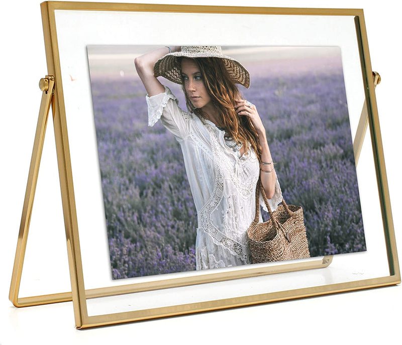 MIMOSA MOMENTS Gold Metal Floating Picture Frame (Gold, 8X10) Home & Garden > Decor > Picture Frames MIMOSA MOMENTS Gold 5x7" horizontal 