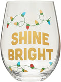 Pearhead Shine Bright Wine Glass, Christmas Stemless Wine Glass, Holiday Gift for Mom, Stemless Wine Glass Christmas Gift, Christmas Lights Drinkware Home & Garden > Kitchen & Dining > Tableware > Drinkware Pearhead Shine Bright Wine Glass  