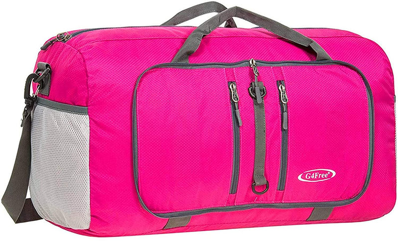 G4Free 22" Foldable Sports Bag 40L Water Resistant Carry on Tote Bag Overnight Weekender Bag Lightweight Home & Garden > Household Supplies > Storage & Organization G4Free Pink  