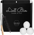 Magnetic Lint Bin Laundry Room Trash Can Dryer Sheet Holder Pods Container Dryer Vent Cleaner Kit - Laundry Room Organization Storage Bin Laundry Room Decor Accessories Farmhouse Laundry Basket Sporting Goods > Outdoor Recreation > Fishing > Fishing Rods Seven Days Home Matte Black  
