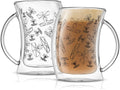 Joyjolt TIE Fighter Insulated Coffee Mug with Handle (10Oz). 2 Star Wars Mug Coffee Cups. Espresso Cups, Tea Cup or Hot Chocolate Glass Cups. Borosilicate Glass Mug, Double Wall Glass Coffee Mugs Set