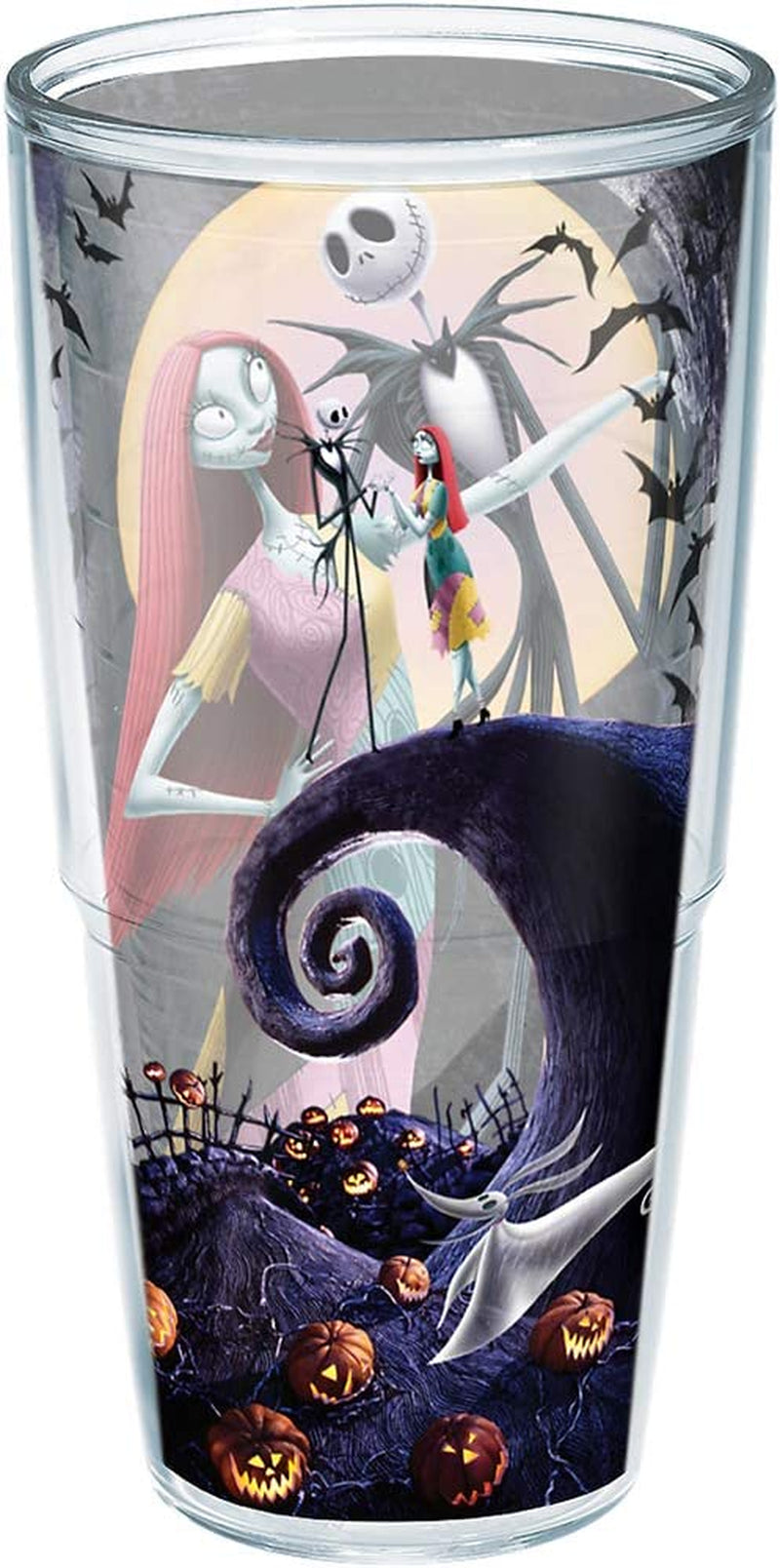 Tervis Tumbler with Lid, Jack Skellington and Sally Welcome the Holidays in This Disney a Nightmare before Christmas Design That Keeps Your Drinks from Going All Oogie Boogie. , Black Home & Garden > Kitchen & Dining > Tableware > Drinkware Tervis No Lid 24oz 