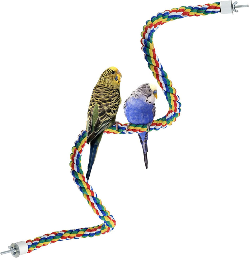 Bird Rope Perch for Parrots, Cockatiels, Parakeets, Budgie Cages Comfy Birds Colorful Rope Perches Toy (31.5Inch Plastic Nut) Animals & Pet Supplies > Pet Supplies > Bird Supplies > Bird Toys Mygeromon 41inch metal nut  