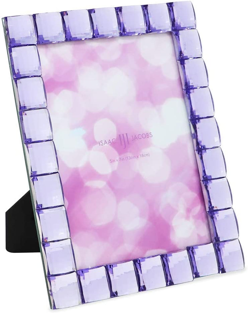 Isaac Jacobs Decorative Sparkling Light Purple Jewel Picture Frame, Photo Display & Home Décor (4X6, Light Purple) Home & Garden > Decor > Picture Frames Isaac Jacobs International Light Purple 5x7 