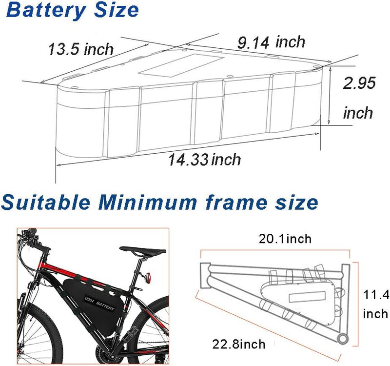 (US Warehouse) Ebike Battery 48V/36V/52V 20Ah Triangle Battery Pack for 500W/750W/1000W/1200W/1500W/1800W Adult Electric Bike Conversion Kit Removable Large Capacity Lithium Battery Sporting Goods > Outdoor Recreation > Cycling > Bicycles Yasco   