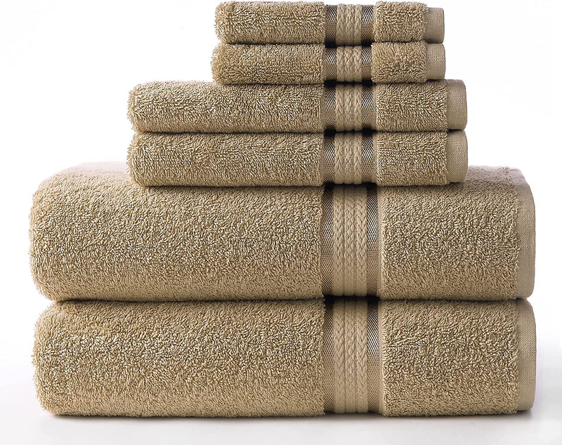 COTTON CRAFT Ultra Soft 6 Piece Towel Set - 2 Oversized Large Bath Towels,2 Hand Towels,2 Washcloths - Absorbent Quick Dry Everyday Luxury Hotel Bathroom Spa Gym Shower Pool - 100% Cotton - Charcoal Home & Garden > Linens & Bedding > Towels COTTON CRAFT Linen 6 Piece Towel Set 