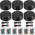 Eeekit 6 Pack 3D Night LED Light Lamp Base + Remote Control + USB Cable, 16 Colors Light Show Display Stand for Acrylic, Decorative Lights for Room Shop Restaurant (Black) Home & Garden > Lighting > Night Lights & Ambient Lighting EEEKit 6 Pack Black  