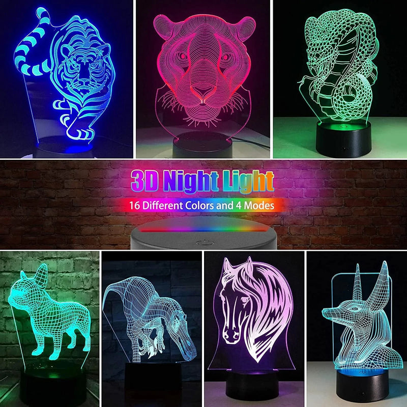 Eeekit 6 Pack 3D Night LED Light Lamp Base + Remote Control + USB Cable, 16 Colors Light Show Display Stand for Acrylic, Decorative Lights for Room Shop Restaurant (Black) Home & Garden > Lighting > Night Lights & Ambient Lighting EEEKit   